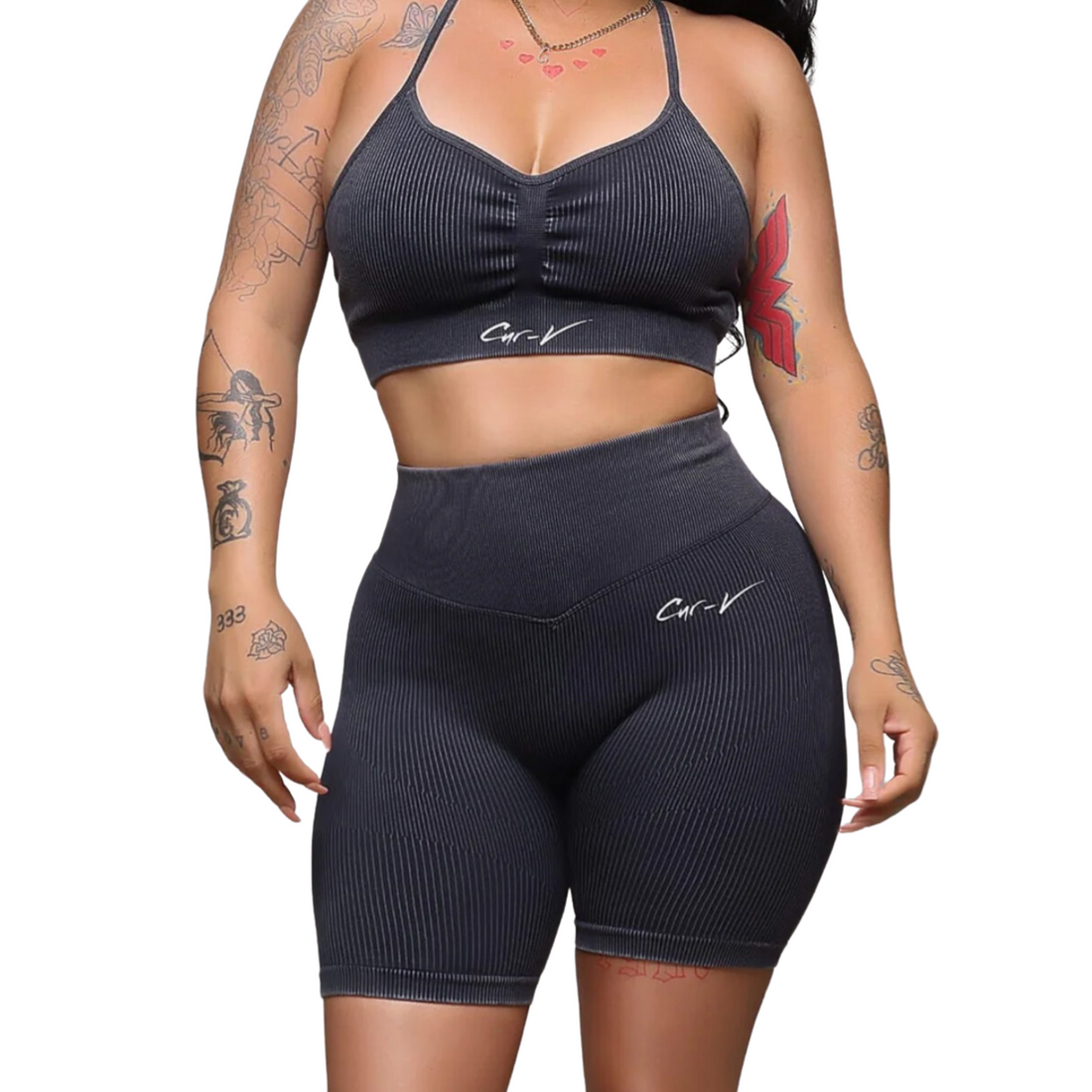 Ribbed Biker Shorts