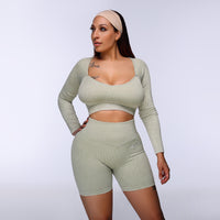 Ribbed Biker Shorts