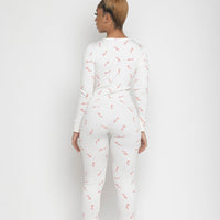 Red & White Ribbed Winter Onesie