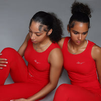 Red Ribbed Tank
