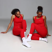 Red Ribbed Tank