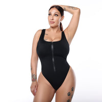 One Piece Zip Up Brazillian Cut Swimsuit