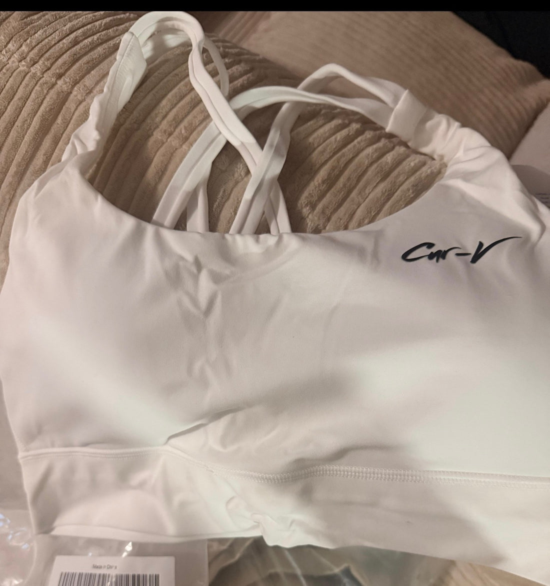White Crossback Sports Bra