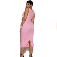 Pink  Midi Bodycon Dress