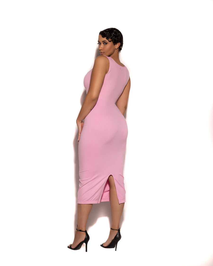 Pink  Midi Bodycon Dress