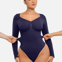 Long Sleeve V Neck Bodysuit Shaper