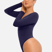 Long Sleeve V Neck Bodysuit Shaper