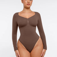 Long Sleeve V Neck Bodysuit Shaper