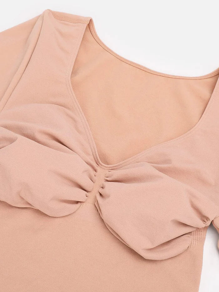 Long Sleeve V Neck Bodysuit Shaper